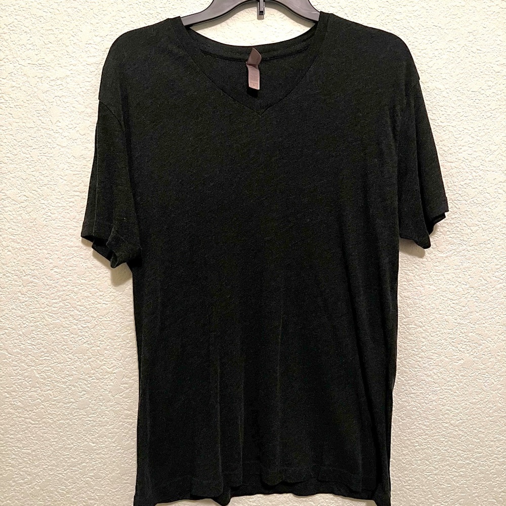 Adult Large - Next Level Apperal- Black Heather - Short Sleeve V-Neck T-Shirt